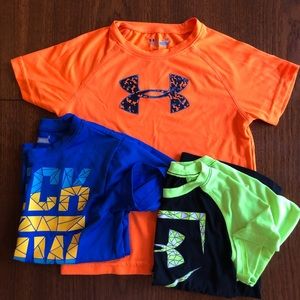 Lot of 3 little boys Under Armour shirts size 4